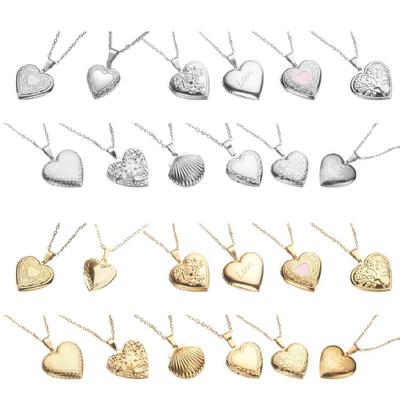 Collana in Metallo con Ciondolo Medaglione a Forma di Cuore Catena Regolabile Ornamento