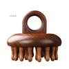 Portable Multi-Functional Wood Massage Comb Circular Tooth Guasha Scalp Head Massager with Ring - Therapy & Relaxation Tool