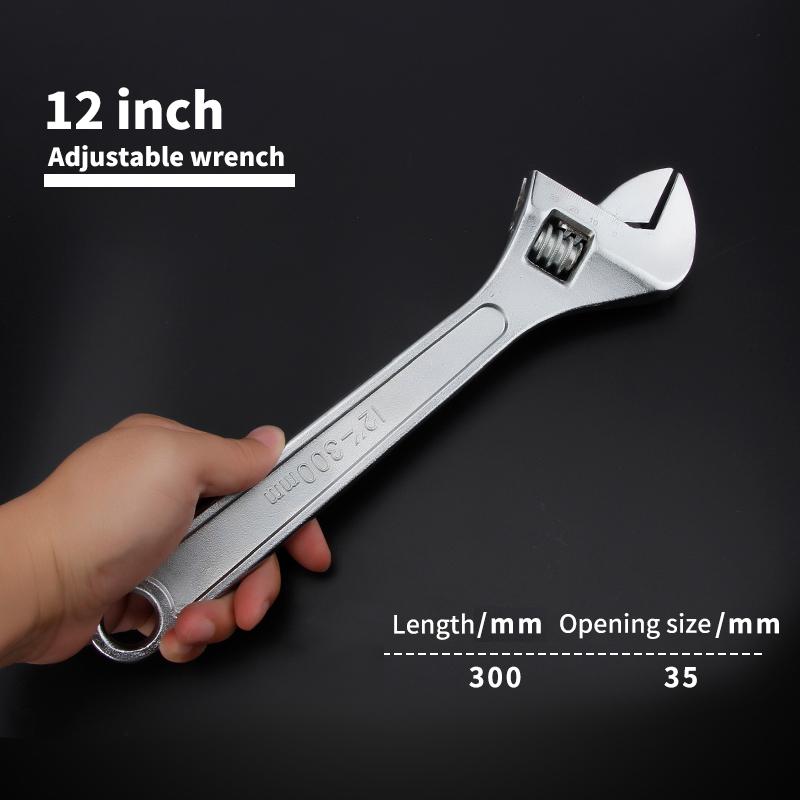 Free Shipping Large Opening Adjustable Spanner Monkey Wrench Adjustable Angle Slide Wrench 6-8-10-12-15 Inch Household Tools