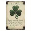 Irish Blessing Clover Leopard Metal Wall Art Bar Decor Tin Sign