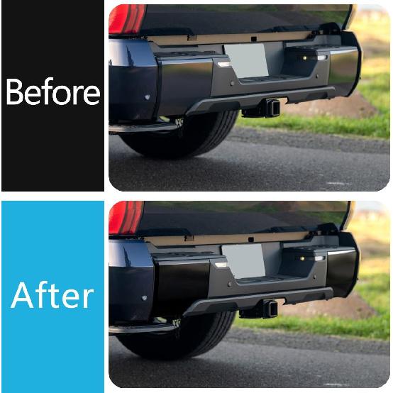 Autozubehör Passend für Toyota Tundra 2025 2024 2023 2022 Heckstoßstangen-Schutz Ecken-Schutz Seitenstoßstangen-Abdeckung Zierleiste (Glänzend schwarz) 2 Stück ABS