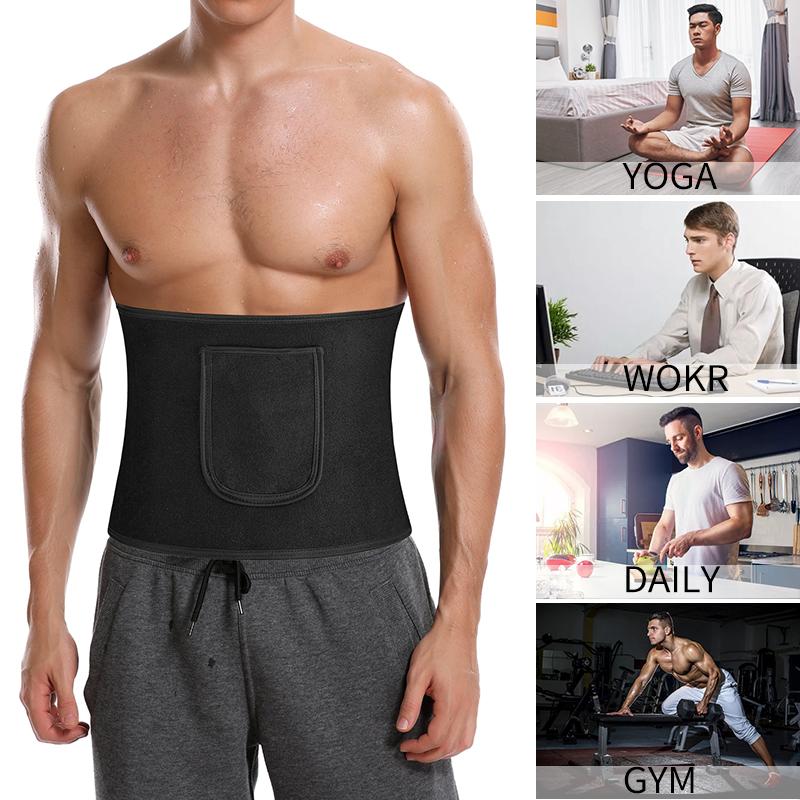 Slimming Body Shaper Men Waist Trainer Trimmer Belt with Pocket Corset for Abdomen Belly Shapers Tummy Control Fitness Shapewear