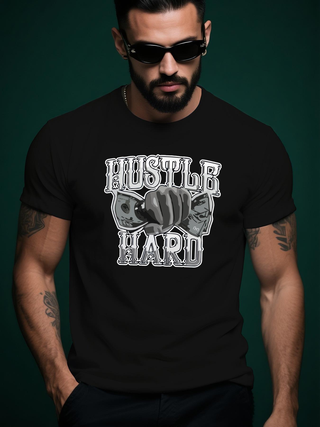HUSTLE Hard Graphic Tshirt Graphic Streetwear Tshirt - Su... S