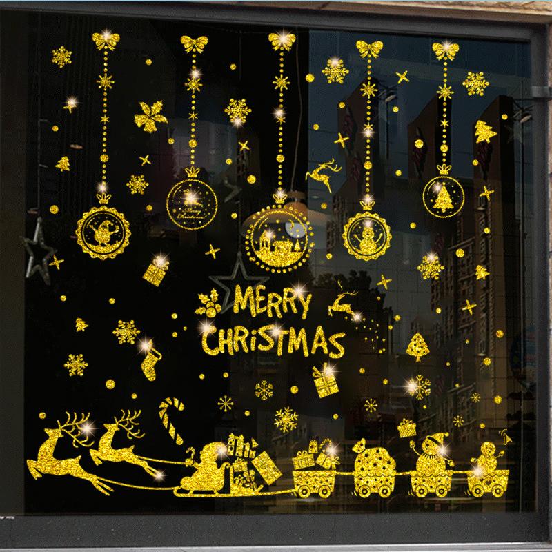 Christmas Window Stickers Merry Christmas Home Decoration 2026 Children's Room New Year Shopping Mall Christmas Window Stickers