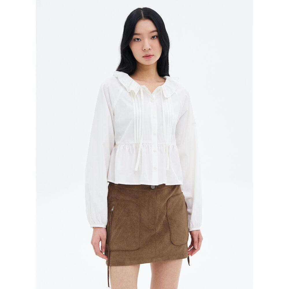 8Seconds Shirred Long Sleeve Blouse Ivory Ivory/S