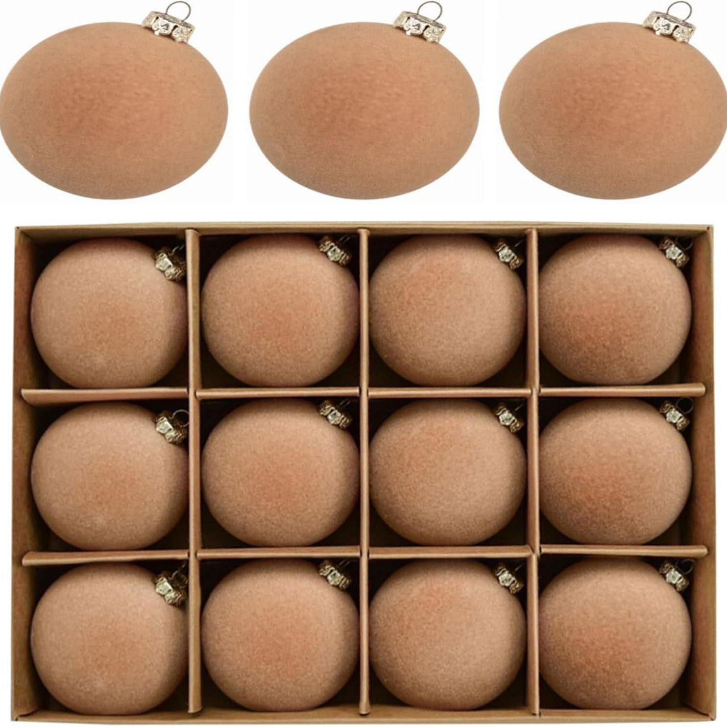 Flocked Christmas Tree Accessories Hanging Ball Ornament