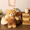 Corduroy Overalls Bear Plush Toy Duo - Hugging Figurine Birthday Gift