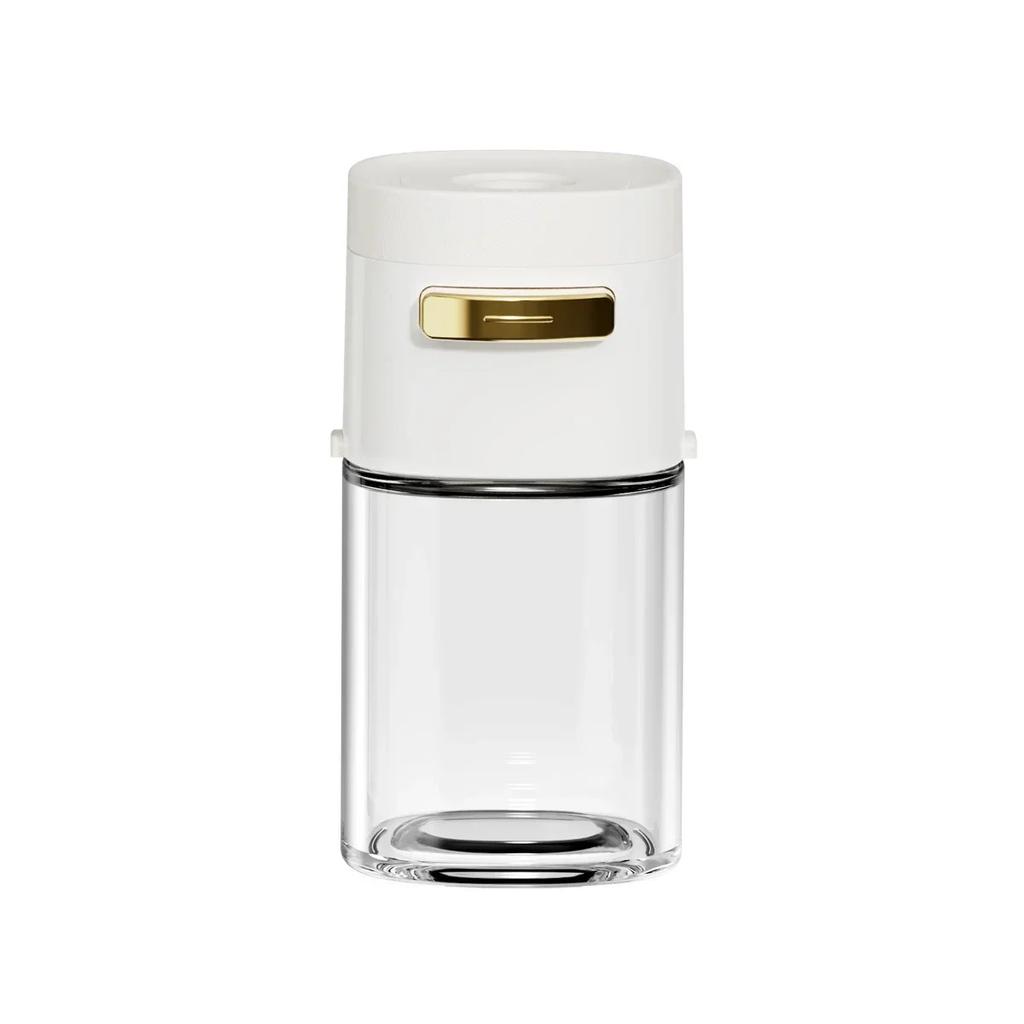 1pcs Glass Quantitative Seasoning Jar, Press-Type Salt Control Bottle, Kitchen Household Seasoning Can, Sealed Salt Jar