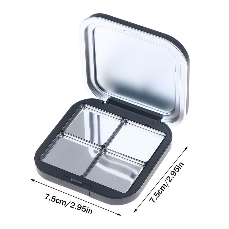 Empty Square Makeup Palette Magnetic Suction With Mirror Eyeshadow Blush Matte Black Box With Pan Cosmetic Blush Container