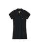 TUEWID Cotton Button Down Pique Polo Mini Dress Black