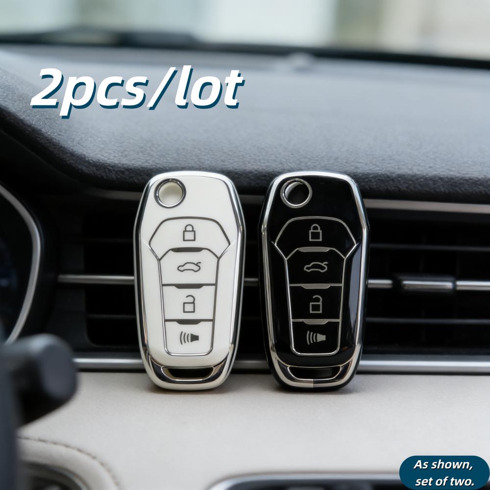 2pcs/lot Car Key Case Covers For Ford Escape Focus C-Max Transit F250 F350 F450 F550, only fit for the car key shown in the imag