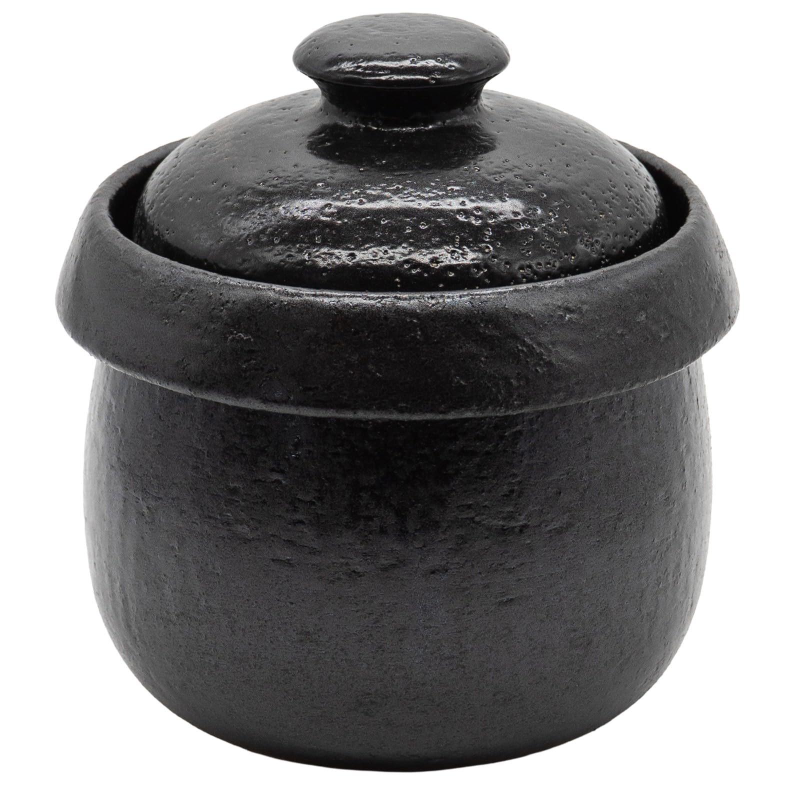 

Banko Ware Fluffy Rice Cooker Mushroom-shaped Rice Cooker, 1-cup capacity (approx. 850ml), Black Glaze, Suitable for direct heat and microwave, Made