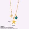 Collana Pesce Stile Boho Y2K per Donna Set da 3 Pezzi Carino Choker Stella Cuore Collari in Pietra Naturale Gioielli Estivi Trendy da Donna a Catena Lunga