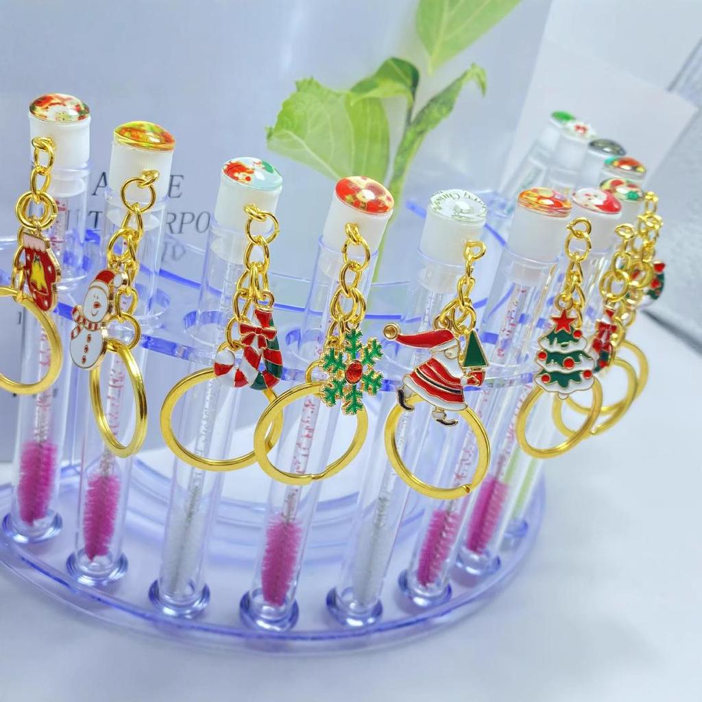 2024 Christmas Eyelash Brush & Comb in Transparent Tube - Eyelash Extension Aftercare Gift