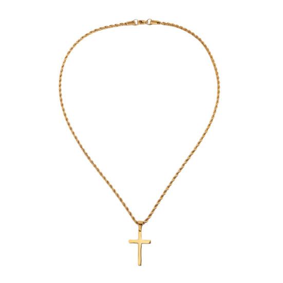 Halskette für Männer Frauen Titanstahl Kubanische Kette Halskette Zarte Glaubensanhänger Halskette Christlich