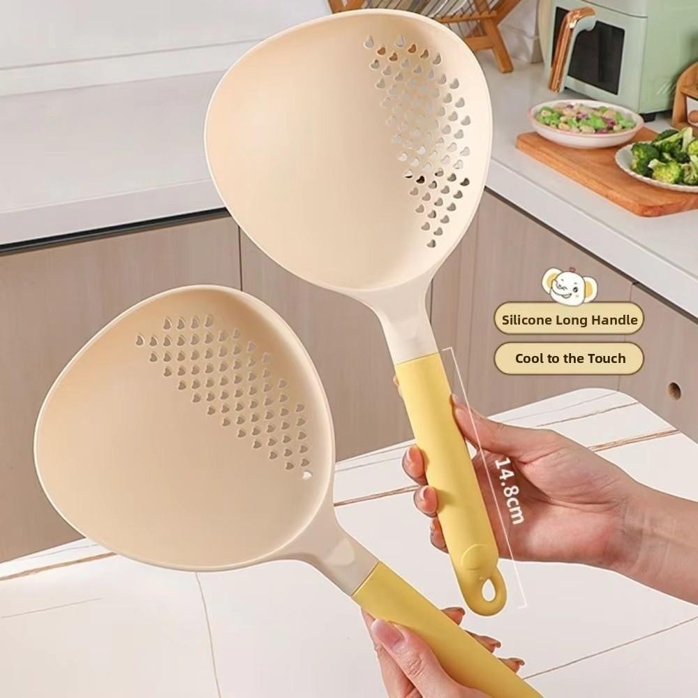 High Heat Resistant Soup Ladle 2 in1 Soup Drain Colander New Vegetable Strainer  Kitchen Use