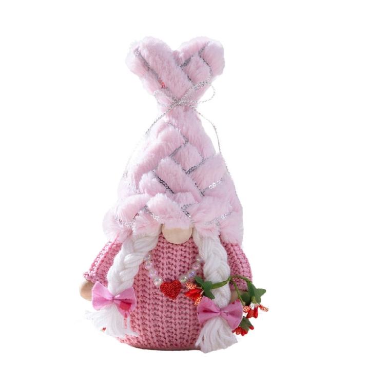 Valentines Gnomes Plush Decoration Handmade Swedish Tomtes Decor Home Table Elf розовый