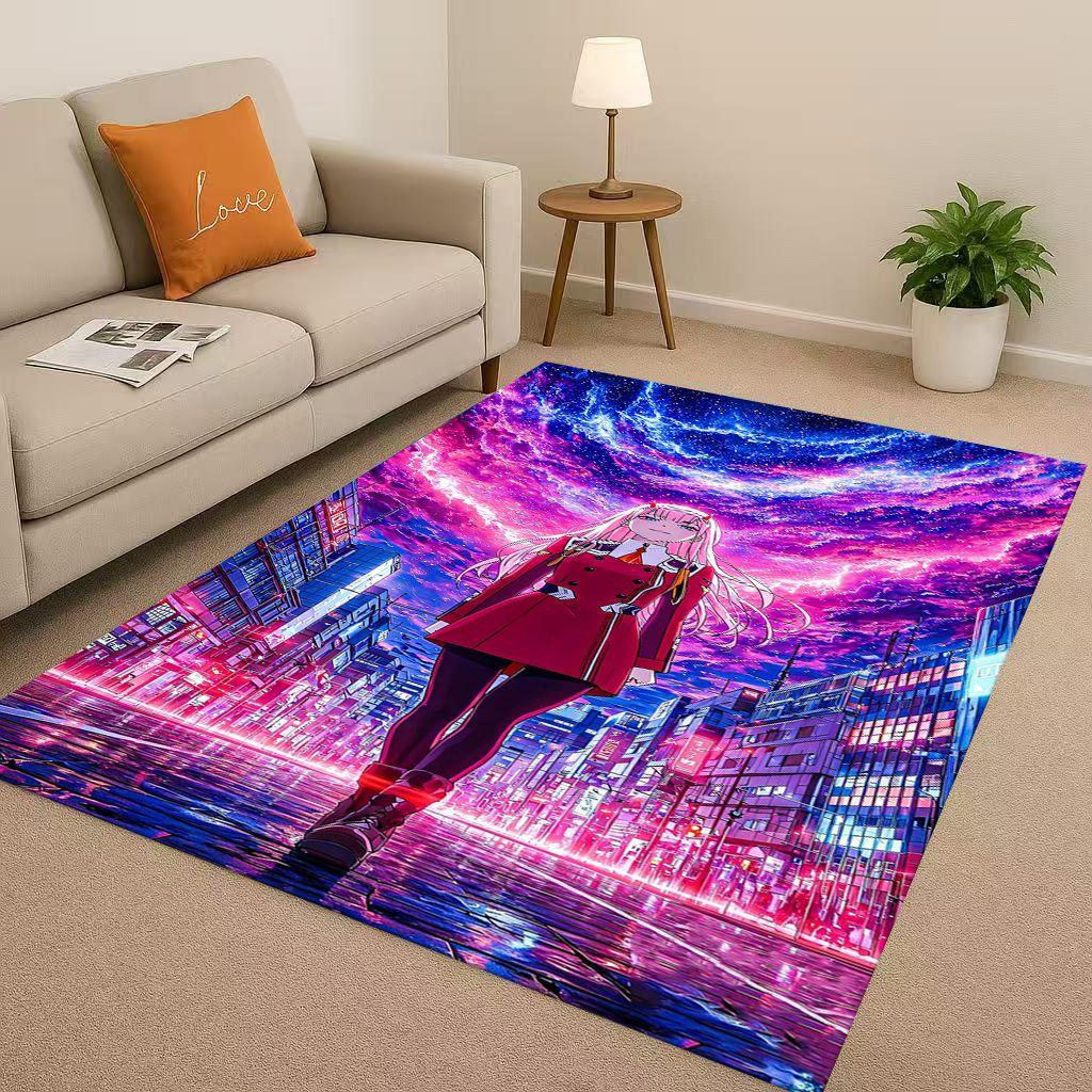 Sexy Girl Zero Two DARLING In The FRANXX Cartoon Living Room Non Slip Area Rug Carpet for Bedroom Sofa,Easy Clean Home Doormat