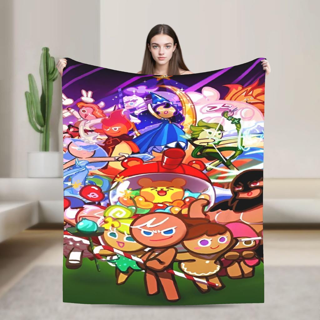 Cookie Run Kingdom Fleece Blanket  Novelty Throw Blanket for Bed Sofa Couch 200x150cm Quilt