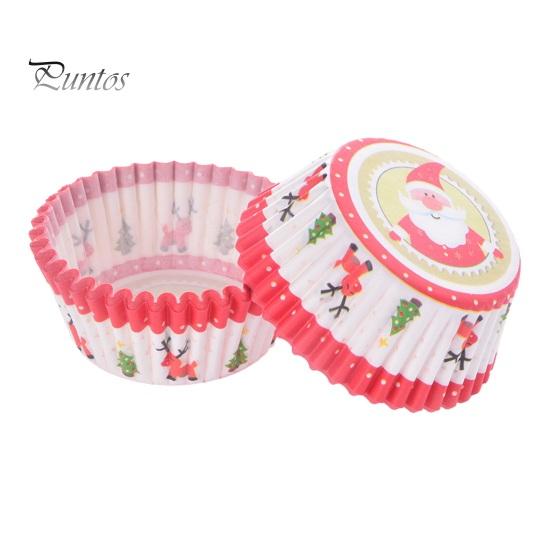 Snowflake Pattern Cupcake Cups 100PCS Christmas Liners, Food Grade Greaseproof Baking Cups, Festive Holiday Paper Molds Patterns Print Round Trays for