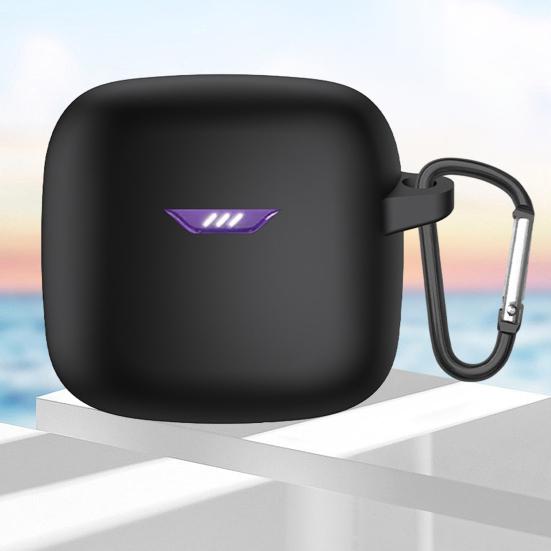 Earphone Case Scratch-resistant Waterproof Shockproof with Hook Soft Silicone Protective Cover for JBL Tune Flex