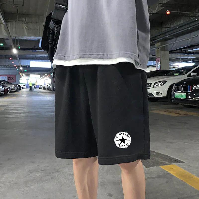 

Молодежные повседневные шорты, мужские свободные прямые однотонные брюки, спортивные универсальные повседневные удобные брюки с пятью точками M