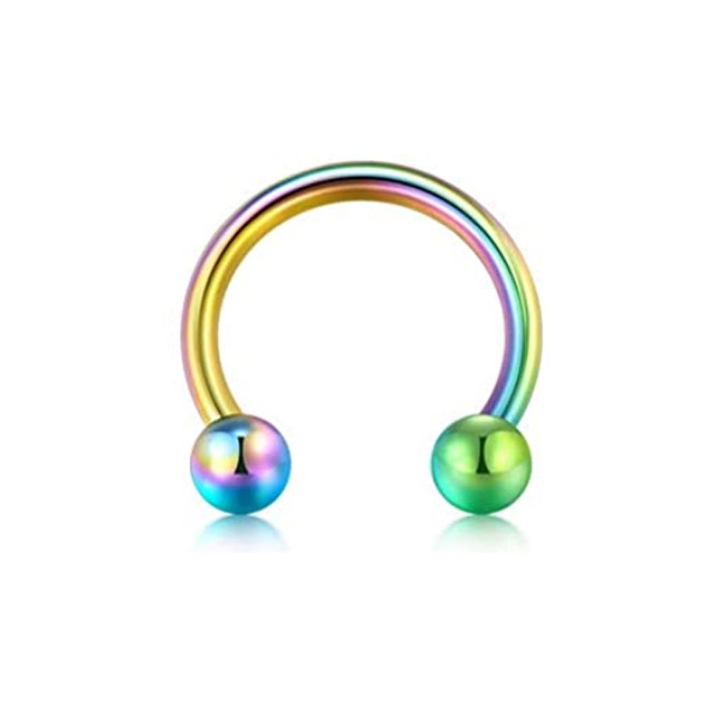 WKOUD 16G Surgical Steel Septum Piercing Nose Hoop Clicker Ring Lip Labret Conch Helix Cartilage Daith Earring Hoop Jewelry
