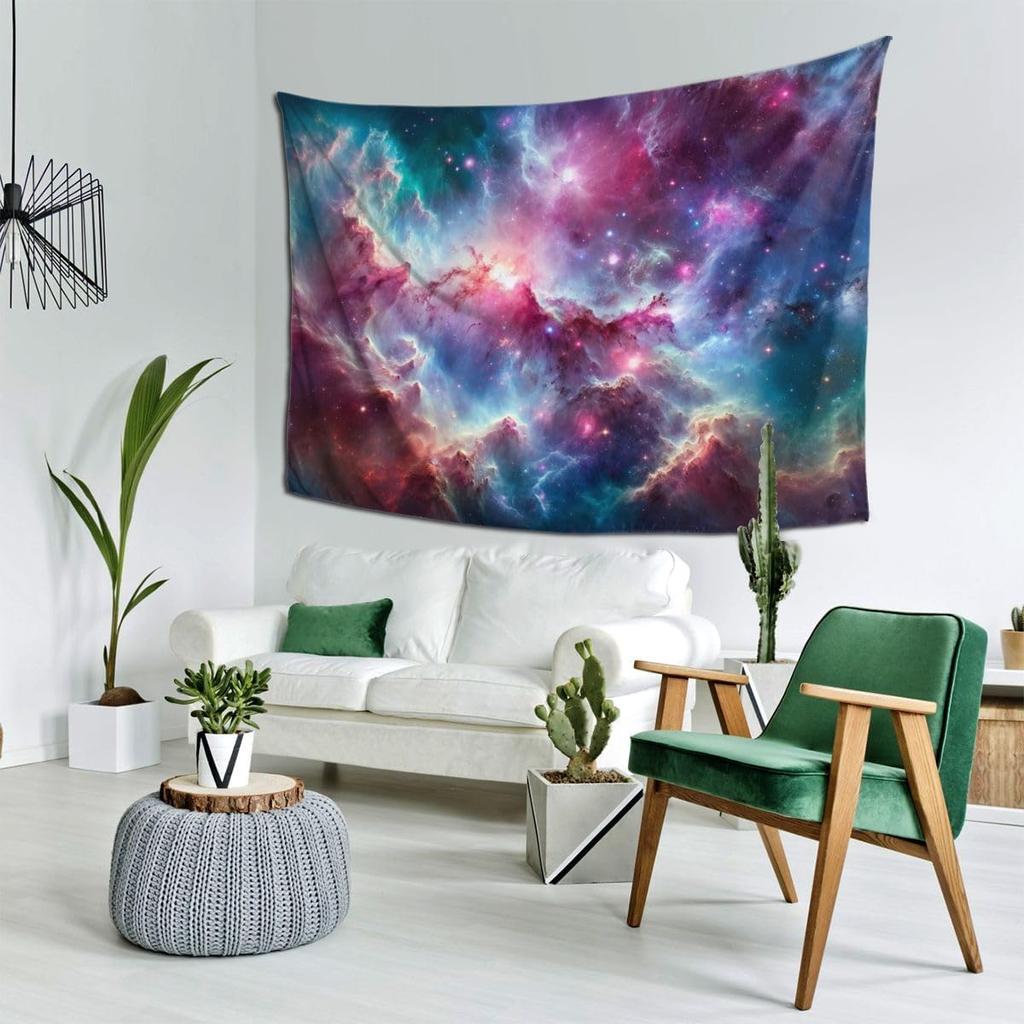 Nebula Tapestry Fancy Purple Space Star Wall Art Bedroom Aesthetic Space Mysterious Fantasy Night Sky Room Decoration Bedroom