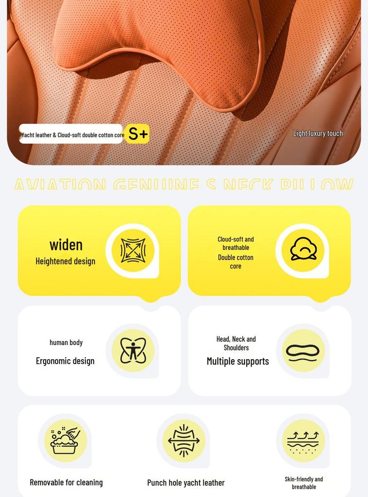 High-Grade Neck and Lumbar Support Pillow for Xiaomi yu7 Car Headrest