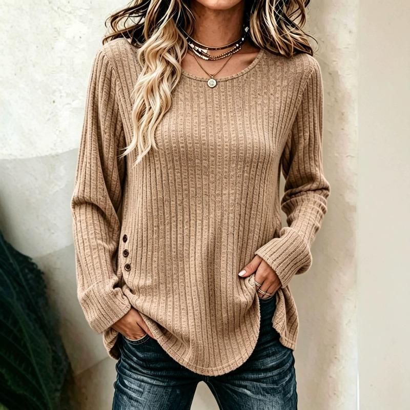 BFCCQB Women's Fashion Casual O-Neck Long Sleeve Autumn Winter Blouses & Shirts