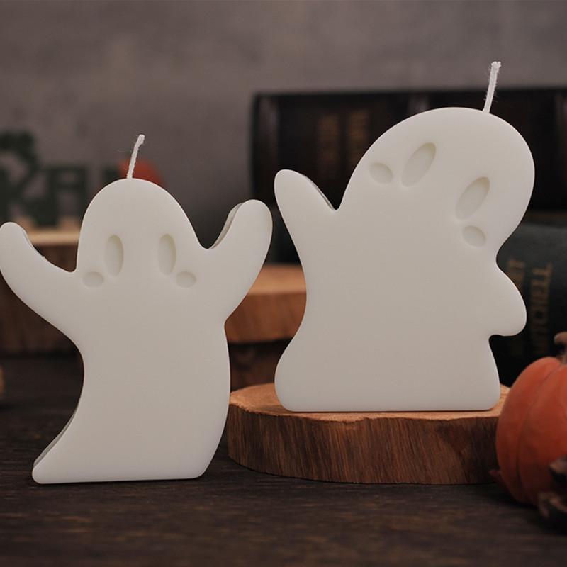 DIY Halloween Decorations 6Pcs/Set Cute Ghost Candle Mold Silicone Scented Stone Molds Gypsum/concrete/epoxy Resin Ghost Mould