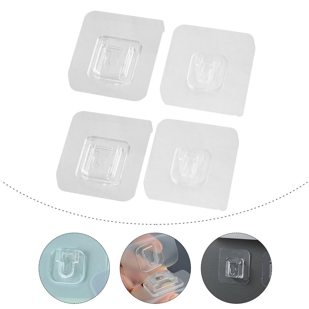 20 Sets Lochfreie Befestigung Klebrige Haken Wandhalterung zum Aufhängen Klebend PVC Router Aufbewahrung Doppelseitig