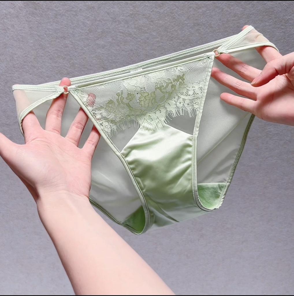 Women's Lace Panties Mid Waist Triangle Briefs Elastic Waist Sexy Comfortable Sexy Bikini Underwear Cheeky Underwear Panties Hipster Lace Trim Panties