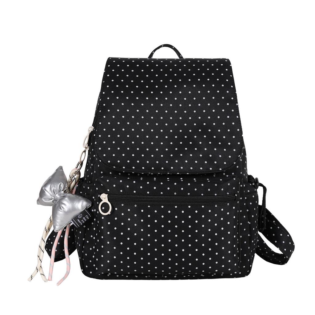 Schoolbag New 1011 Lightweight Small Backpack Backpack Polka Dot Versatile College Style School Bag Korean Version Casual Spring and Summer Travel Bag