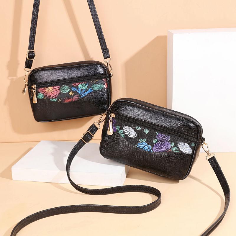 Middle Aged Women's Bag Fashionable Printed Diagonal Cross Bag Large Capacity Mother Single Shoulder Mobile Phone Bag