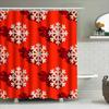 Snowflake Pattern Red Shower Curtain Christmas Decorations For Bathroom Modern Home Accessories