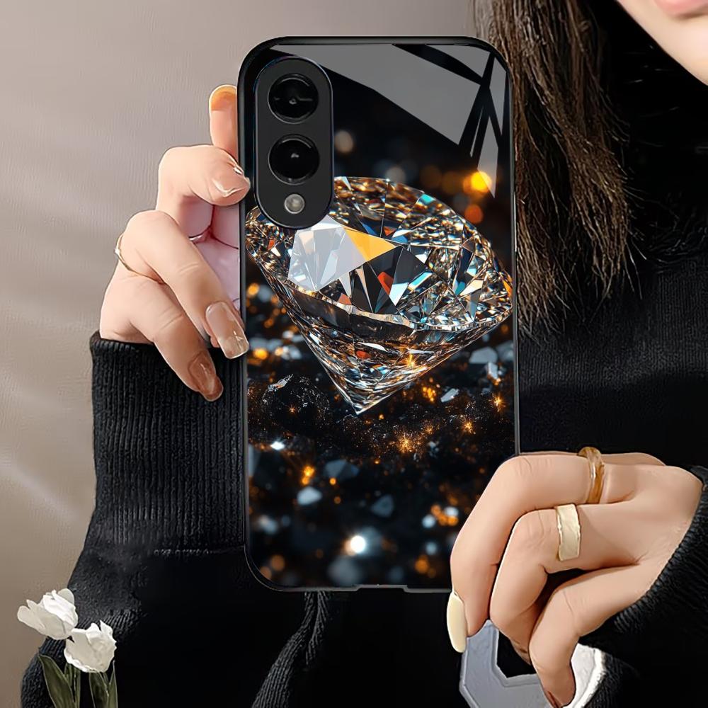 Luxurious Crystal Diamond Phone Case S26 Ultra Case S25 Ultra Case Glass for Samsung Galaxy S26 S25 S24 S23 S22 FE Ultra Plus