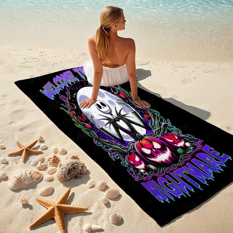 1pc Nightmare Before Christmas Microfiber Beach Towels Quick Dry Towel Sand Beach Towels Pool for Travel Swim Pool. S7290153