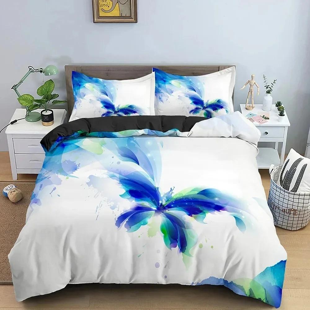 Butterfly Bedding Set Daisy Pattern Duvet Cover Bedroom Comforter Covers Single Twin King Size Quilt Cover Home Textile