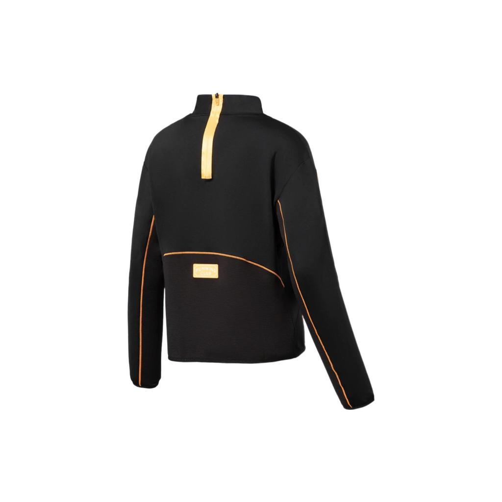 Li-Ning Color Block Loose Half High Neck Long Sleeve T-Shirt Women Tops Black ATLS012-2
