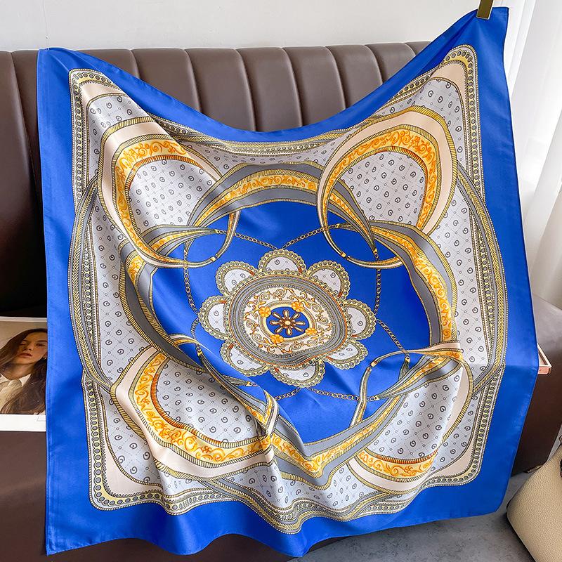 New printed fashion large yarn scarf scarf beach scarf 91 square scarf multi-functional silk scarf women's headscarf decorative scarf