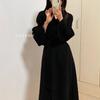 [Small waist] Black waist hourglass double-sided wool coat pear-shaped long tall man autumn and winter