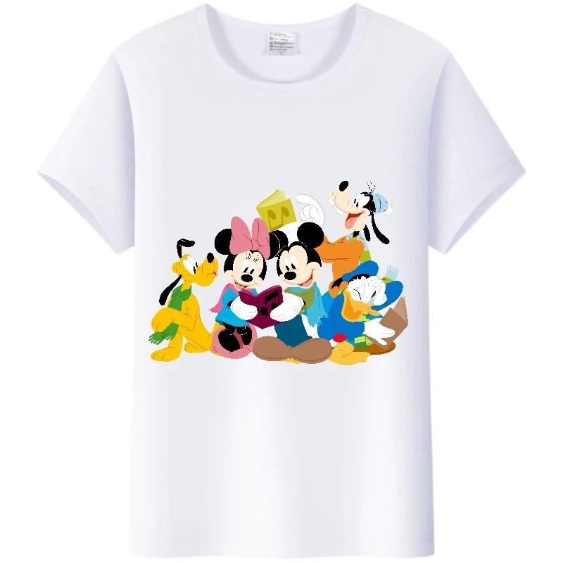 Fashion Blouses Cartoon Mickey Mouse Minnie Friend Printed Family T-Shirts Tshirt Harajuku 90S Tops Gift Unisex