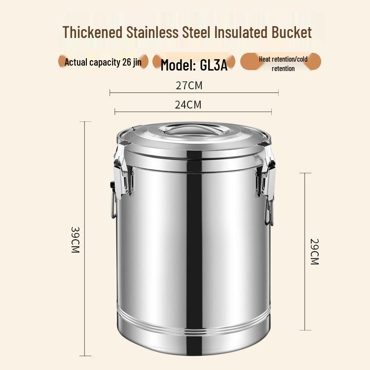 Three-Layer Stainless Steel Insulated Lunch & Tea Bucket with Faucet