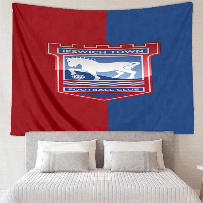 1PC Town Football Club Crest Printed Tapestry Room Decoration Wall Hanging for Living Room Bedroom, dormitory, Birthday and Christmas gifts