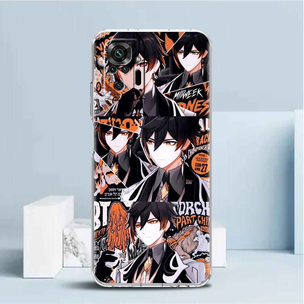 ShockProof Phone Case for Redmi Note 11 11E 10 9 8 Pro 11S 9S 10S K40 9A 9C 8T 7 10C 9t 9s Soft Cover Genshin Impact Beelzebul