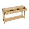 120 Cm Console Table, Farmhouse Desk Behind the Couch with Drawers and Bottom Storage Shelf, Wooden Rectangle Entrance Narrow Sofa Table for Hallway,