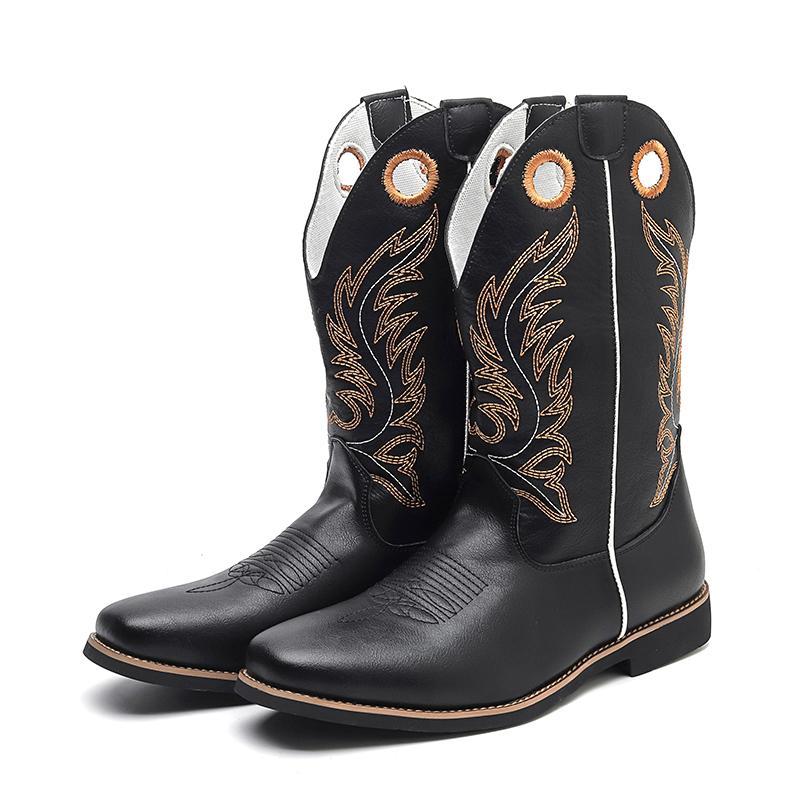 Autumn And Winter Knight Men'S Boots Luxury Designer Style Office And Work Outdoor Street High Top Leather Shoes Flat New