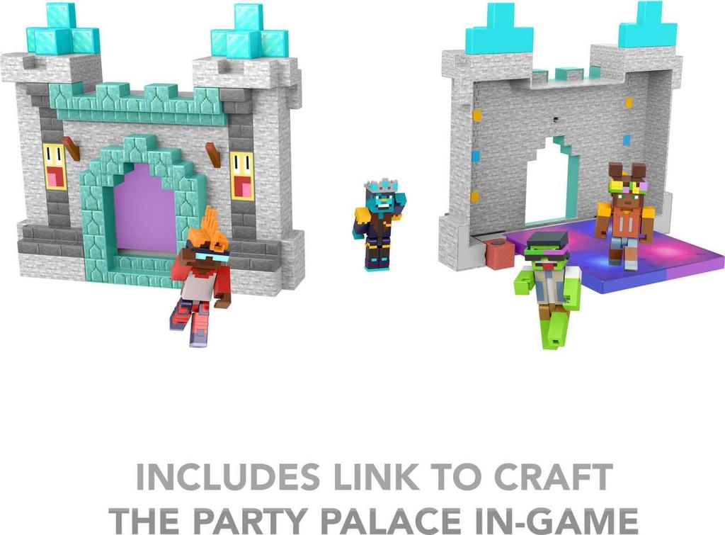 Mattel Minecraft Creator Series Playset Party Supreme Palace Toy with Lights and Music Action Figure 3.25"