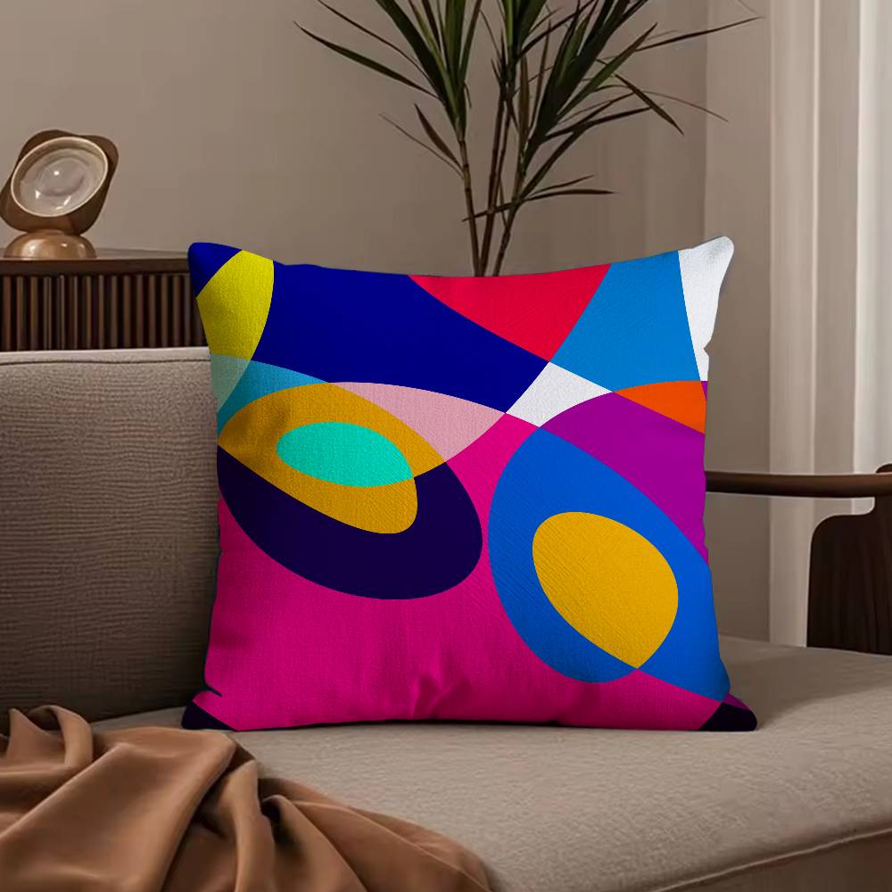 

Abstract Curve Colors Pillow Case Anti-dustmite Pillowcase Invisible zipper silky short plush Sofa cushion cover 30cmx30cm